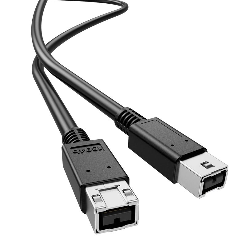 LUKFOCAB FireWire 800 IEEE 1394b 9pin to 9pin Cable, FireWire 800 (M/M) Male to Male Cord, Triple-Shielded 2FT, 9-9 Cord for PC, Digital Cameras MacBook Pro, Mac mini, Audio Device - Image 1
